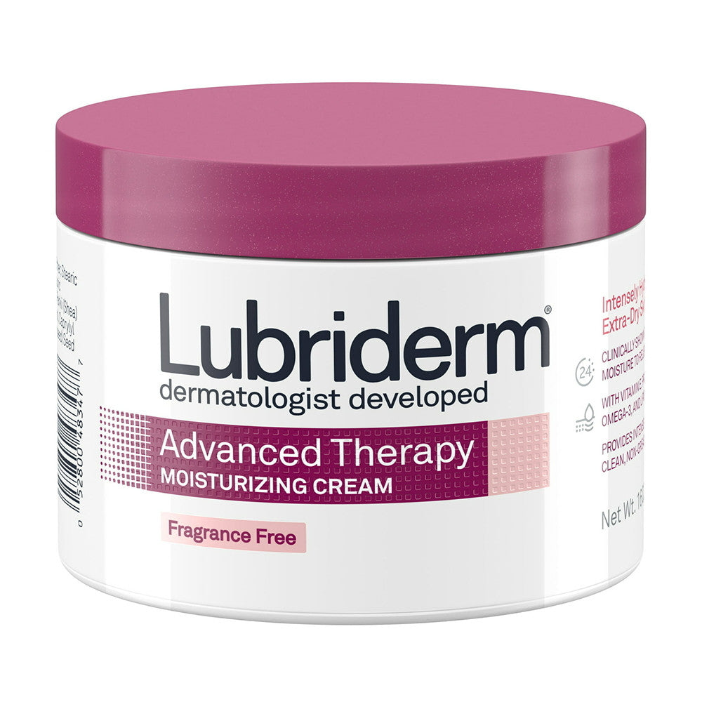 Lubriderm Advanced Therapy Fragrance Free Cream, Vitamin E, 16 Oz